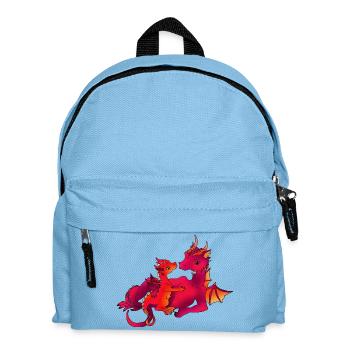 Mama Drache mit Baby pink - Kinder Rucksack - Hellblau - Vorne