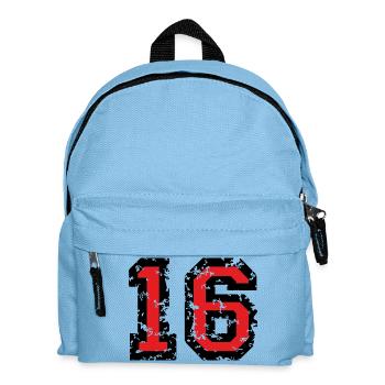 The Number Sixteen - No. 16 (two-color) red - Kids' Backpack - light blue - Front