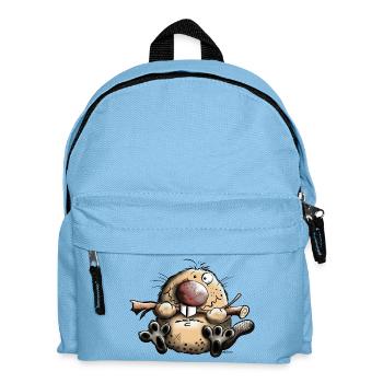 Lustiger Biber - Kinder Rucksack - Hellblau - Vorne