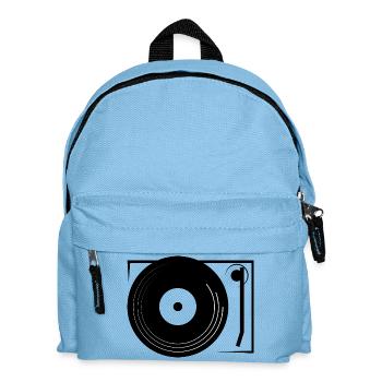 retro DJ turntable mixer disc icon icon - Kids' Backpack - light blue - Front