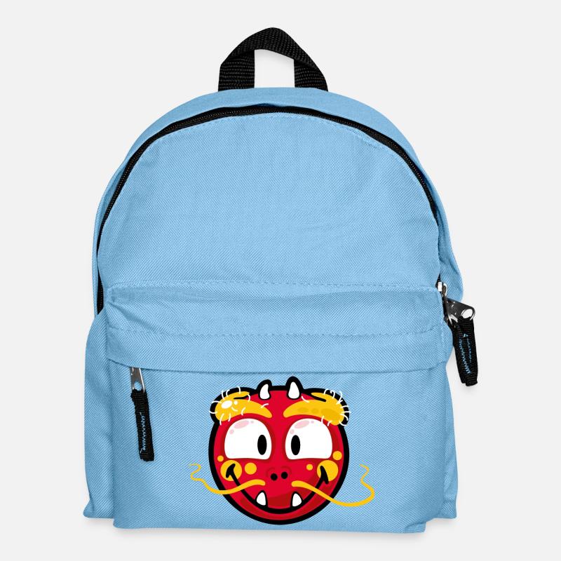 Smiley Dragon - Kinder Rucksack - Hellblau
