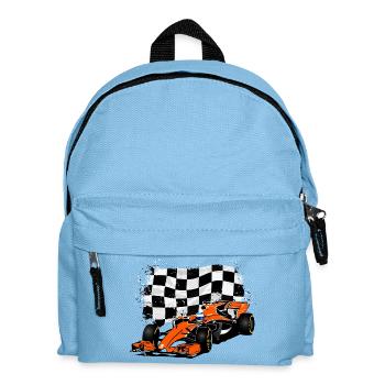 Racecar - Rennauto - Racing Flag - Kinder Rucksack - Hellblau - Vorne