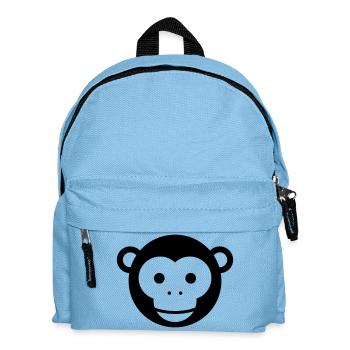 Tête de singe - Dessin animé mignon au visage de singe - Sac à dos Enfant - bleu clair - Devant