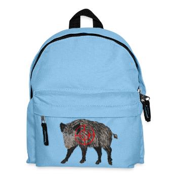 Wildschwein jäger - Kinder Rucksack - Hellblau - Vorne