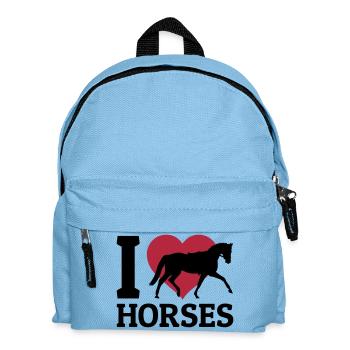 I love Horses - Kinder Rucksack - Hellblau - Vorne