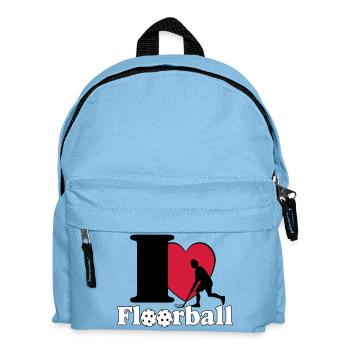 Floorball , Unihockey , Hockey , Fun I love..(25) - Kinder Rucksack - Hellblau - Vorne