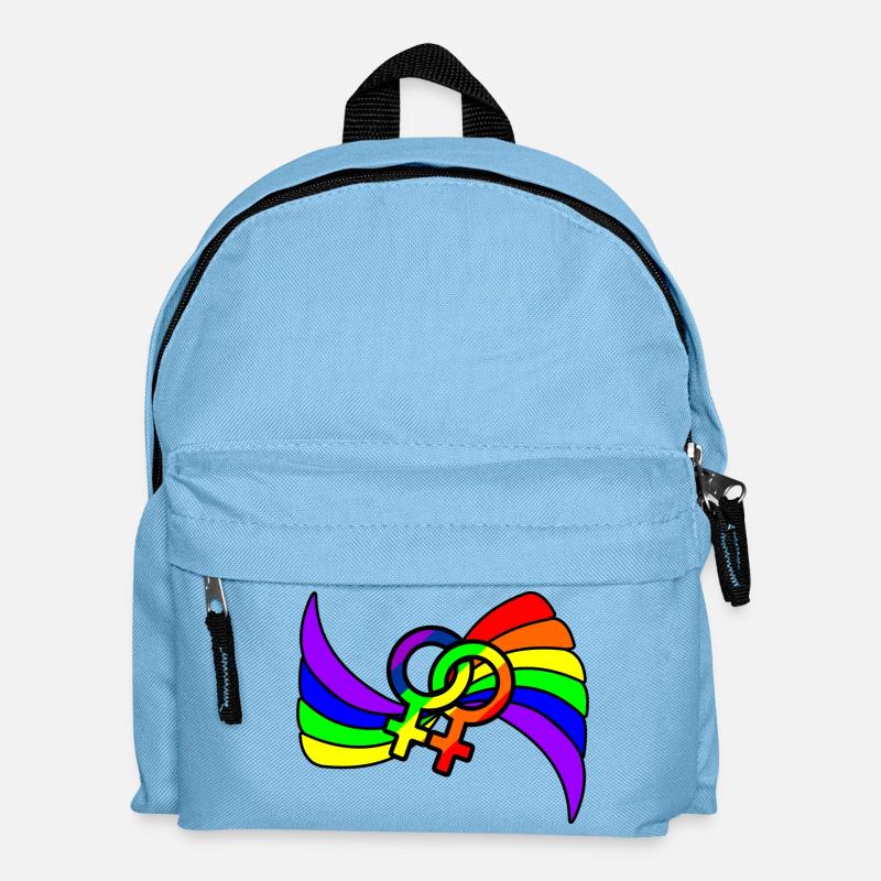 Logo de Rainbow lesbies fier - Sac à dos Enfant - bleu clair