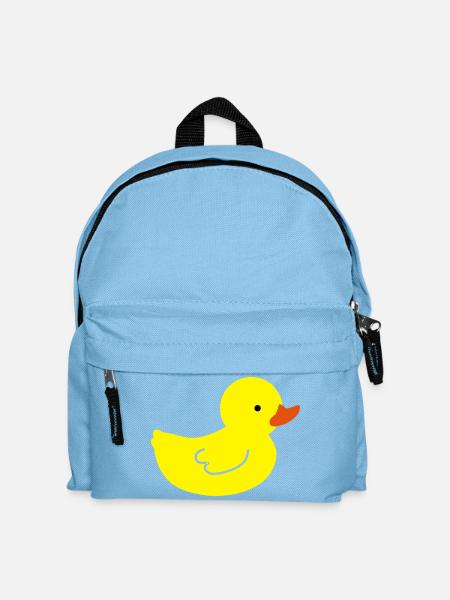 Cheerful Rubber Duck: A Touch of Yellow - Kids' Backpack - light blue