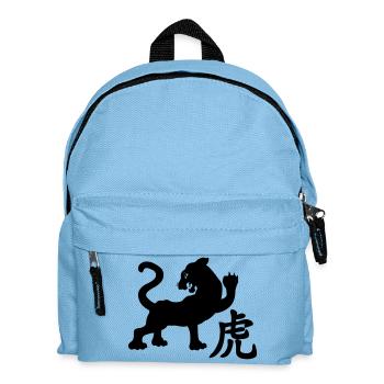 Chinesisches Schriftzeichen Tiger mit Tigerbild - Kinder Rucksack - Hellblau - Vorne