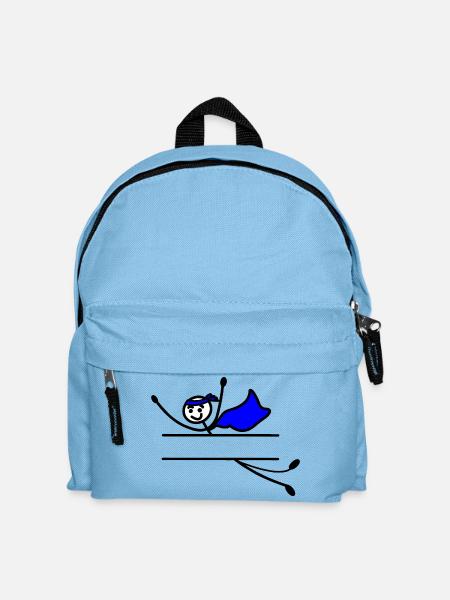 Fliegender Held mit Umhang, Strahl dazwischen zu besitzen t - Kinder Rucksack - Hellblau