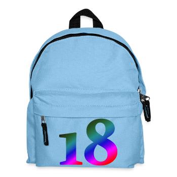 18, bunter farbverlauf, schenken - Kinder Rucksack - Hellblau - Vorne