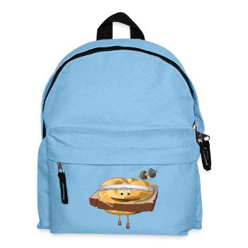 Leberkas Semmerl – Cartoon Kultessen - Kinder Rucksack - Hellblau - Vorne