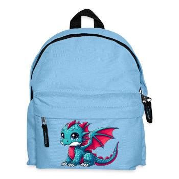 Drache - Kinder Rucksack - Hellblau - Vorne
