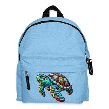 Schildkröte - Kinder Rucksack - Hellblau - Vorne
