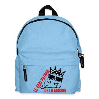 Der wahre Chef des Katzenhauses - Kinder Rucksack - Hellblau - Vorne