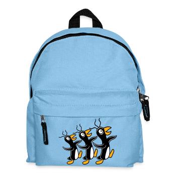 3 pingouins fous qui courent équipe stupide amis équipage - Sac à dos Enfant - bleu clair - Devant