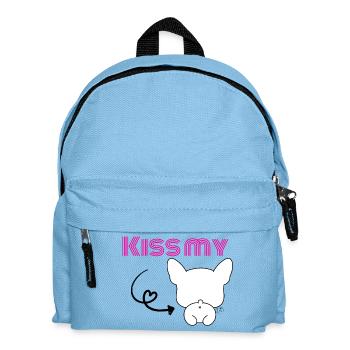 Kiss my Bulldog - Französischer Frechdachs - Kinder Rucksack - Hellblau - Vorne