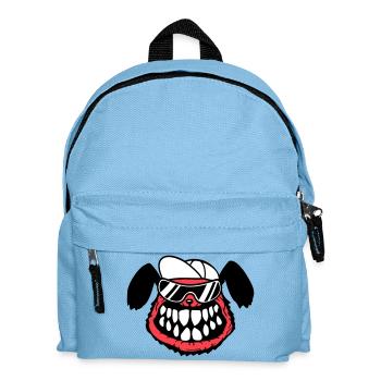 chien monstre méchant dangereux dents sourire sourire - Sac à dos Enfant - bleu clair - Devant