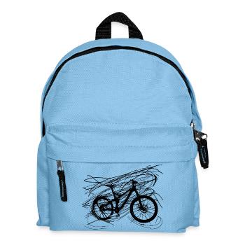 Fahrrad Line Art - Kinder Rucksack - Hellblau - Vorne