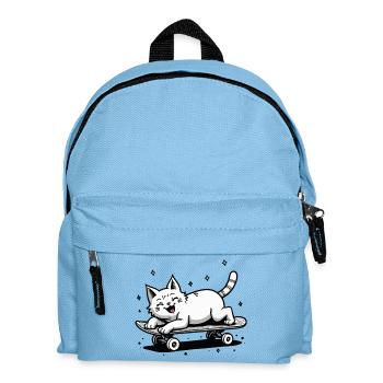 Skateur Skateur Chat Skateboard Patinage - Sac à dos Enfant - bleu clair - Devant