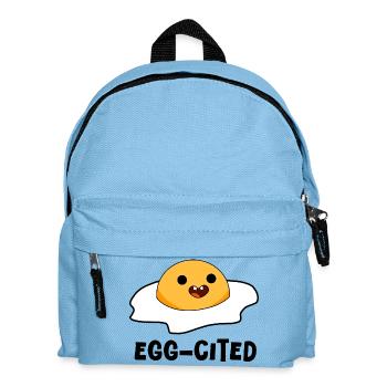Ei-zitiert! – Gekritzeltes Ei, verspielte Skizze - Kinder Rucksack - Hellblau - Vorne