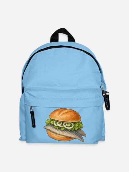 Norddeutsches Sushi – Fischbrötchen statt Maki - Kinder Rucksack - Hellblau
