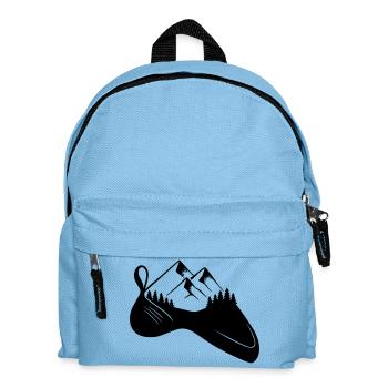 Climbing shoe meets mountain – Climb & Nature - Kids' Backpack - light blue - Front