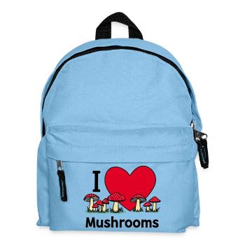 I love mushrooms - Kids' Backpack - light blue - Front