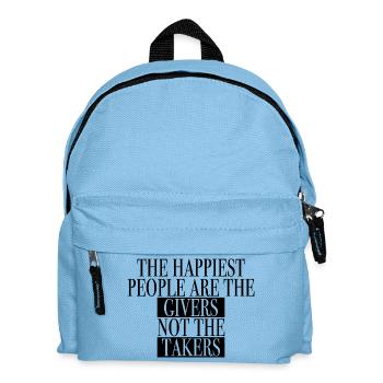 Motivationsshirt - Geber und nicht Nehmer - Kinder Rucksack - Hellblau - Vorne