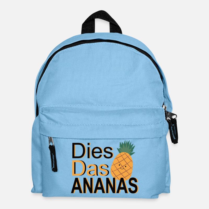 Dies Das Ananas – Wortspiel - Kinder Rucksack - Hellblau