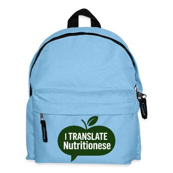 I Translate Nutritionese Dietitian Expert - Kids' Backpack - light blue - Front