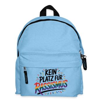 Kein Platz für Rassismus - Cool Pride Logo - Kinder Rucksack - Hellblau - Vorne