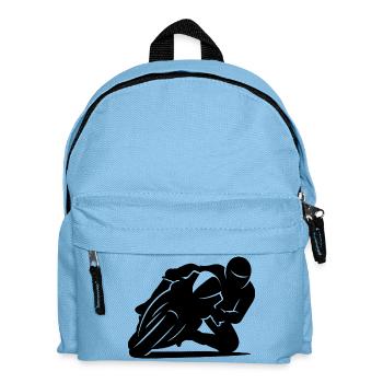 Silhouette minimaliste de moto de course - Sac à dos Enfant - bleu clair - Devant