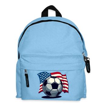 WM USA Fussball Fußballer Amerika Flagge - Kinder Rucksack - Hellblau - Vorne