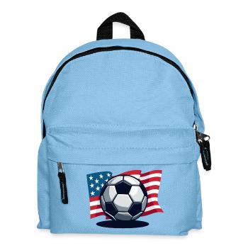WM USA Fussball Fußballer Amerika Flagge - Kinder Rucksack - Hellblau - Vorne