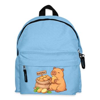 Capybara mit Kartoffeln – entspannt & niedlich - Kinder Rucksack - Hellblau - Vorne