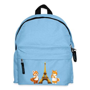 Faul und grummelig in Paris - Kinder Rucksack - Hellblau - Vorne