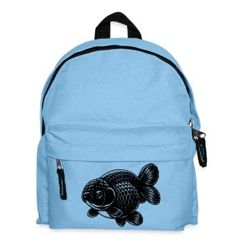Poisson rouge ranchu noir de haute qualité - Sac à dos Enfant - bleu clair - Devant