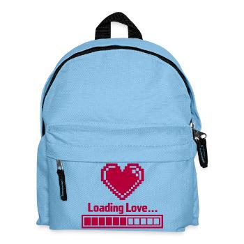 Pixelherz Ladebalken Valentins Tag - Liebe - Kinder Rucksack - Hellblau - Vorne