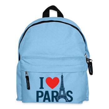 Ich liebe Paris und den Eiffelturm - Kinder Rucksack - Hellblau - Vorne