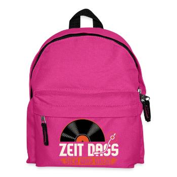 Zeit das sich was dreht / Vinyl Platte - Kinder Rucksack - Fuchsia - Vorne