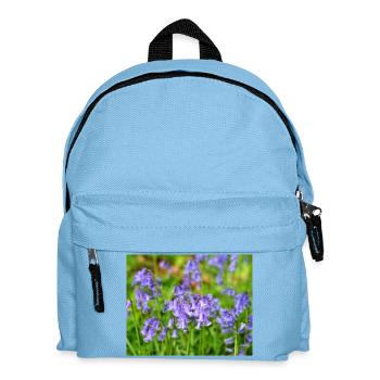 Glockenblume – Violette Frühlingsblüte - Kinder Rucksack - Hellblau - Vorne