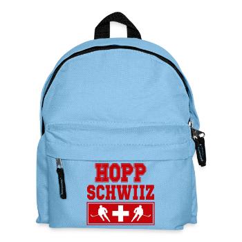 Hopp Schwiiz Eishockey Fan Schweiz Stolz - Kinder Rucksack - Hellblau - Vorne