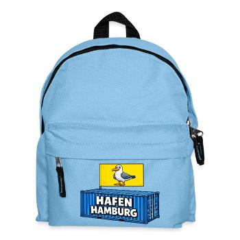 Hafen Hamburg Cartoon Container - Kinder Rucksack - Hellblau - Vorne