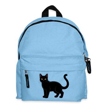Cadeau de la chemise chat noire pour chat - Sac à dos Enfant - bleu clair - Devant