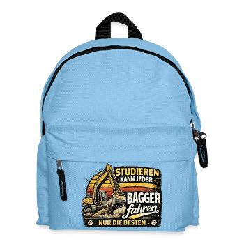  Studieren Kann Jeder Bagger Fahren Nur Die Besten - Kinder Rucksack - Hellblau - Vorne