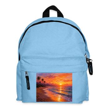 Tropical Sunset Beach Leinwand - Kinder Rucksack - Hellblau - Vorne