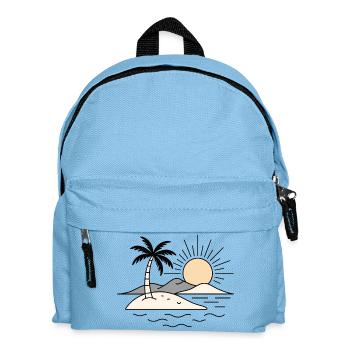 Minimal Tropical Island Sunset Vacation Design - Kids' Backpack - light blue - Front