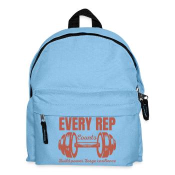 Every Rep Counts Barbell Fitness Gym Motivation - Kids' Backpack - light blue - Front