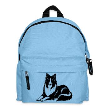 Collie Dog Laying - Kids' Backpack - light blue - Front